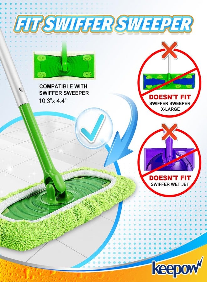 كيباو مجموعة KEEPOW المكونة من 6 قطع من وسادات الممسحة المصنوعة من الألياف الدقيقة القابلة لإعادة الاستخدام، متوافقة مع ممسحة Sweeper، وسادات بديلة للمسح الرطب، وقطع قماش قابلة للغسل للتنظيف الجاف للأسطح والأرضيات الخشبية. - Image 2